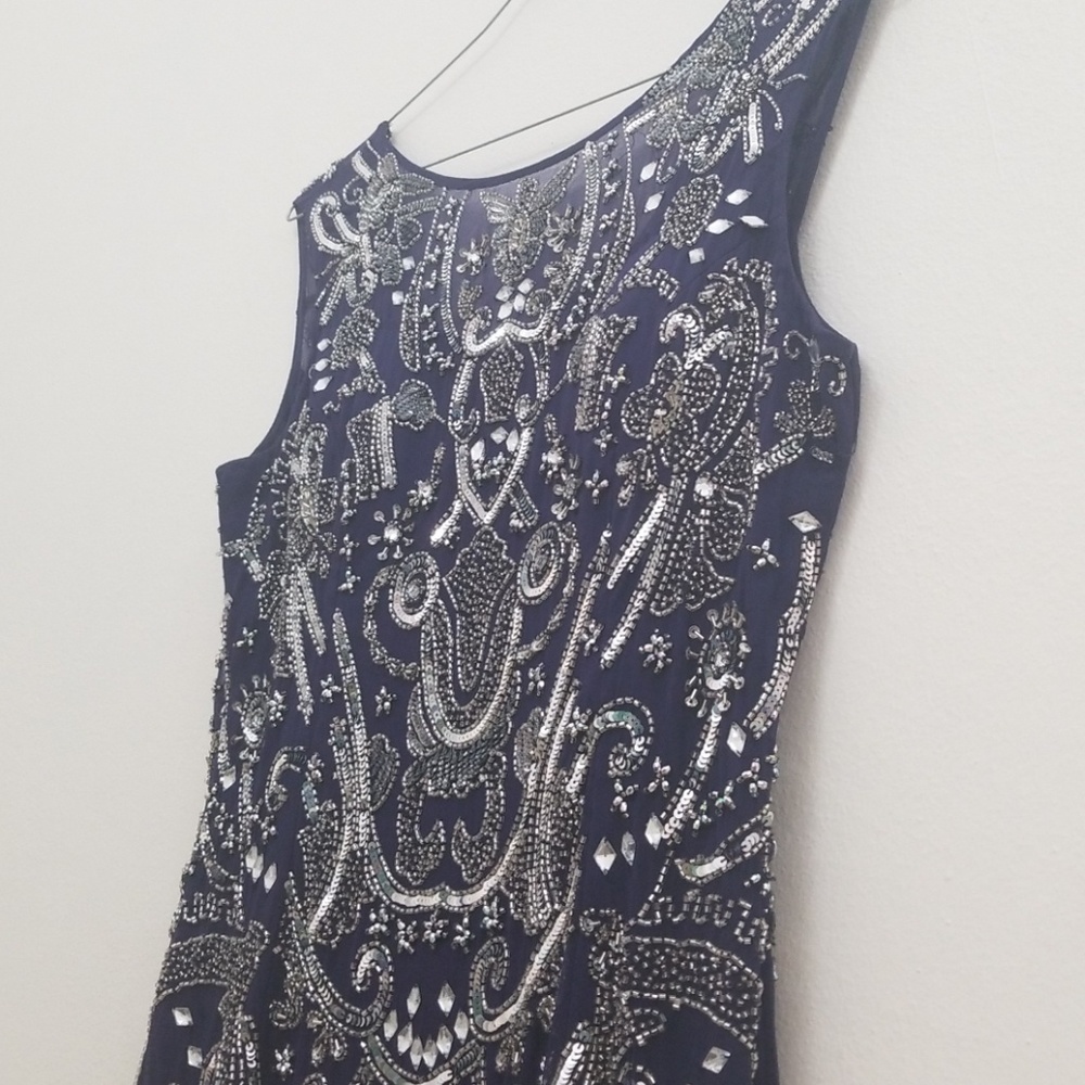 Order couture purple beaded cocktail dress